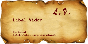 Libal Vidor névjegykártya